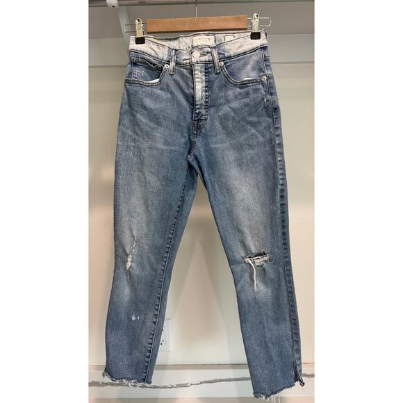 Lucky Brand Jeans High Rise Bridgette Skinny Size 4 / 27 Light Wash Fray Hem - Picture 1 of 9